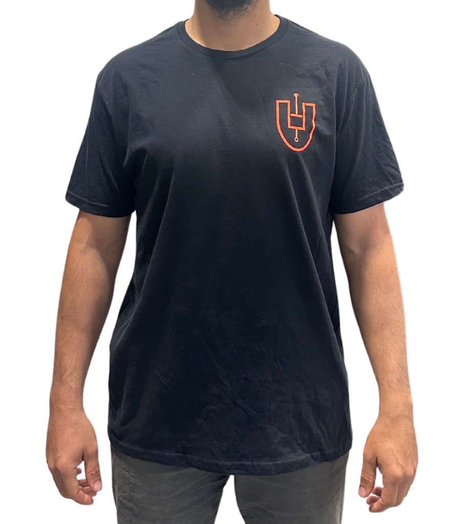 T-Shirt - Black - Orange Logo (S)