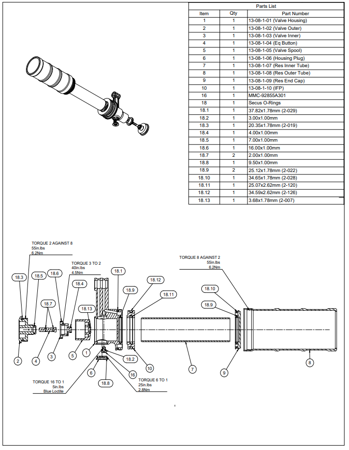 Secus Subcomponents (Valve Housing)